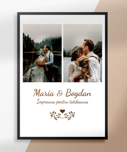 Tablou personalizat cu 2 poze si mesaj